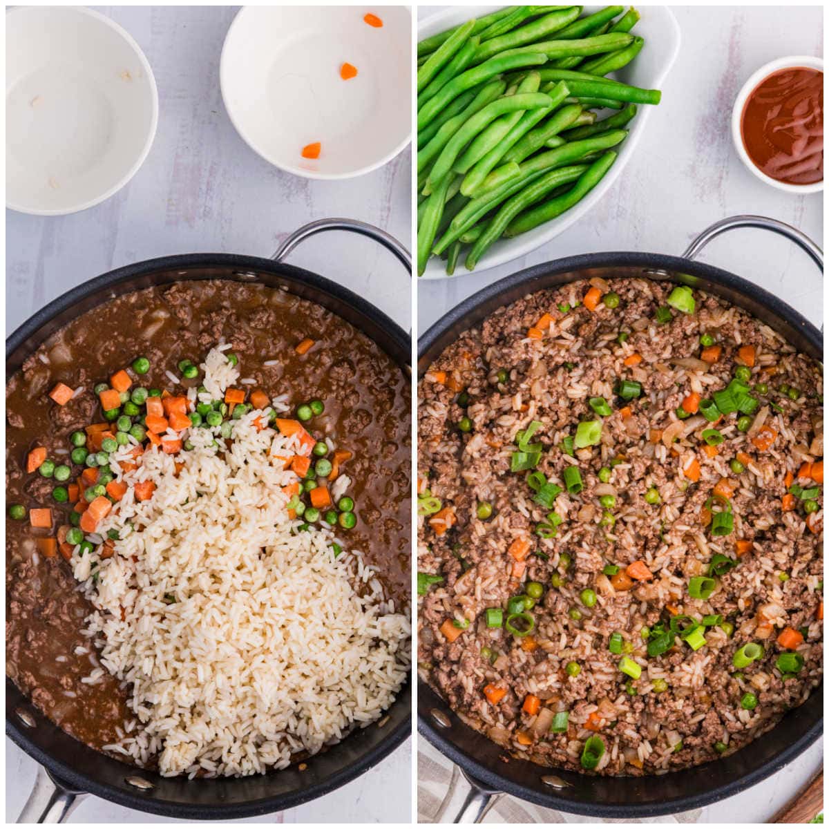 Ingredients in a large skillet.