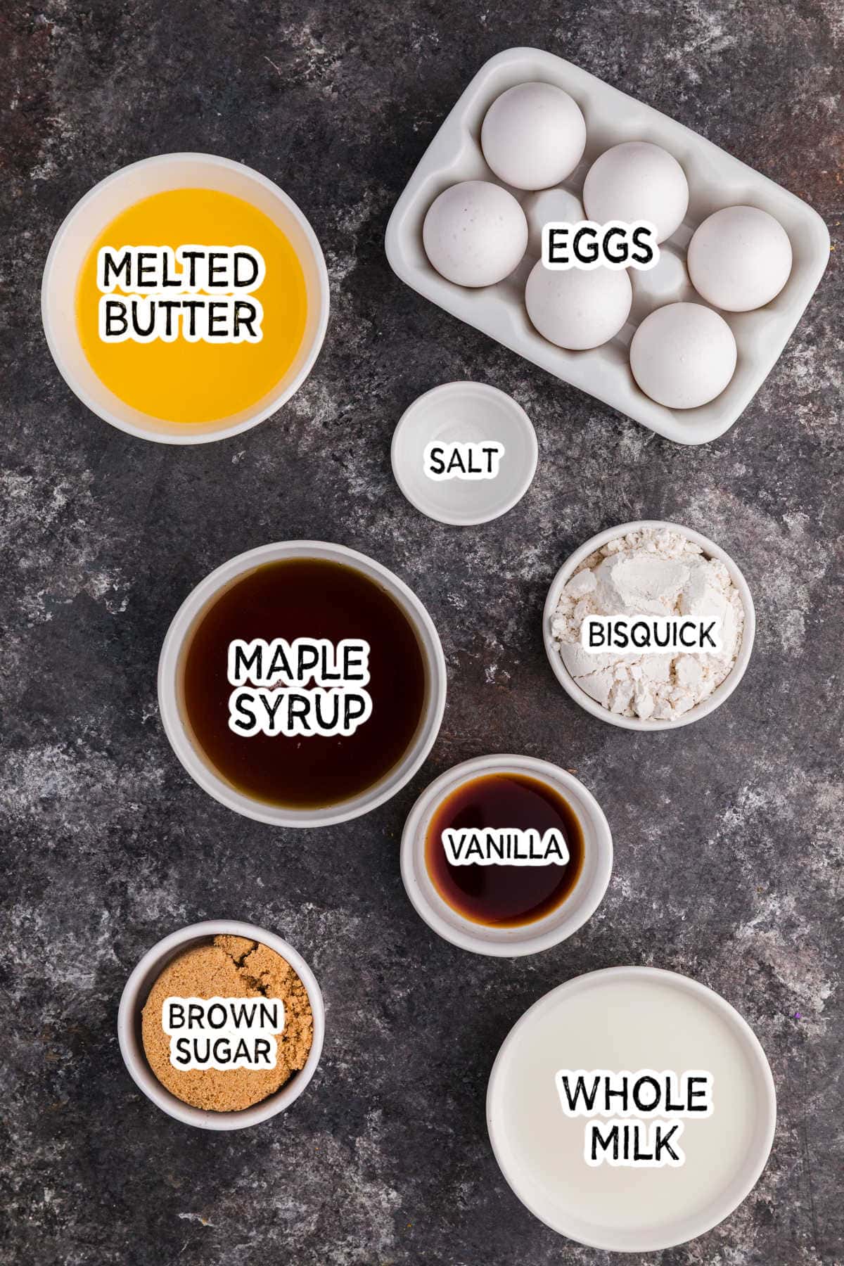 Ingredients on a dark background.