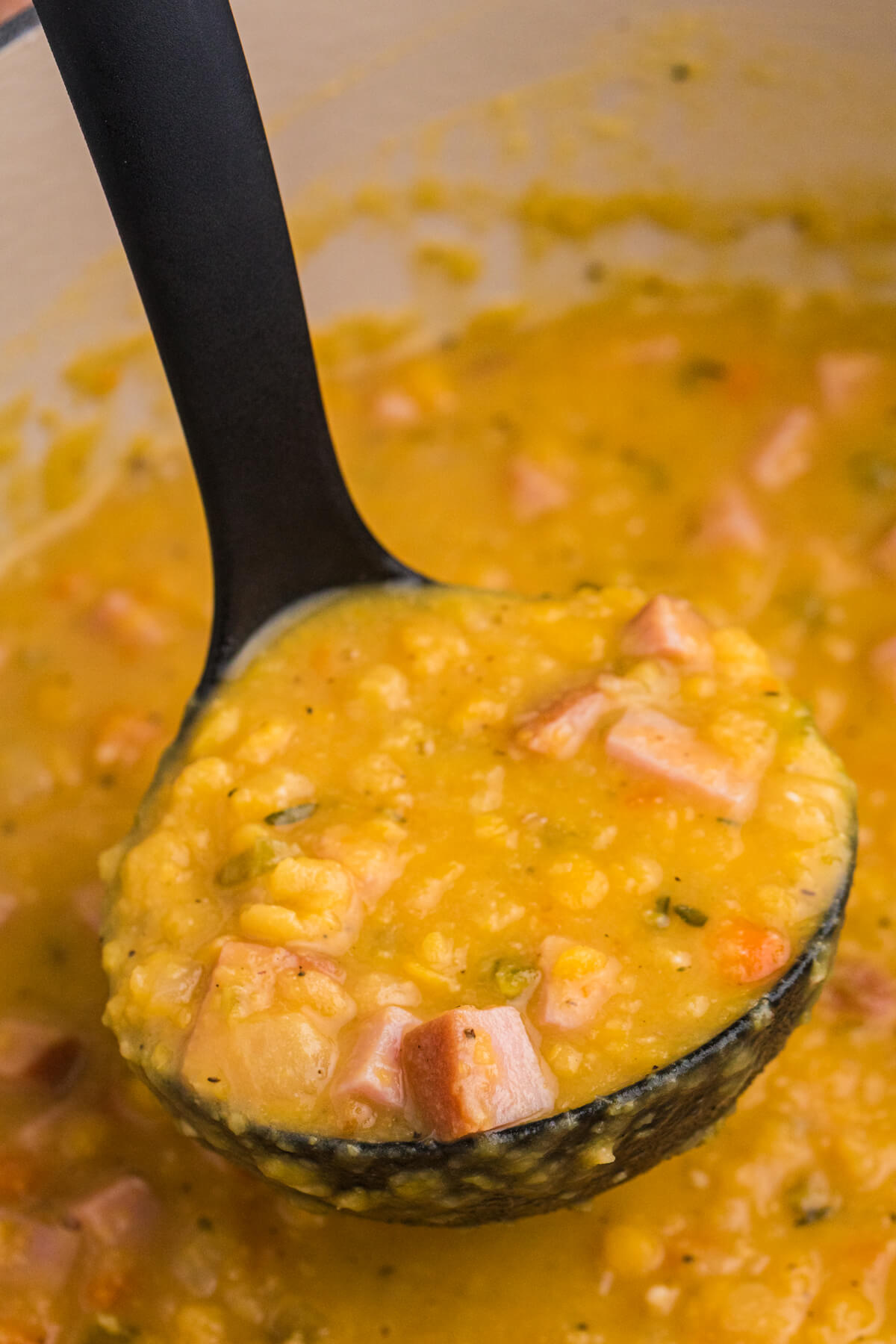 The recipe in a ladle.