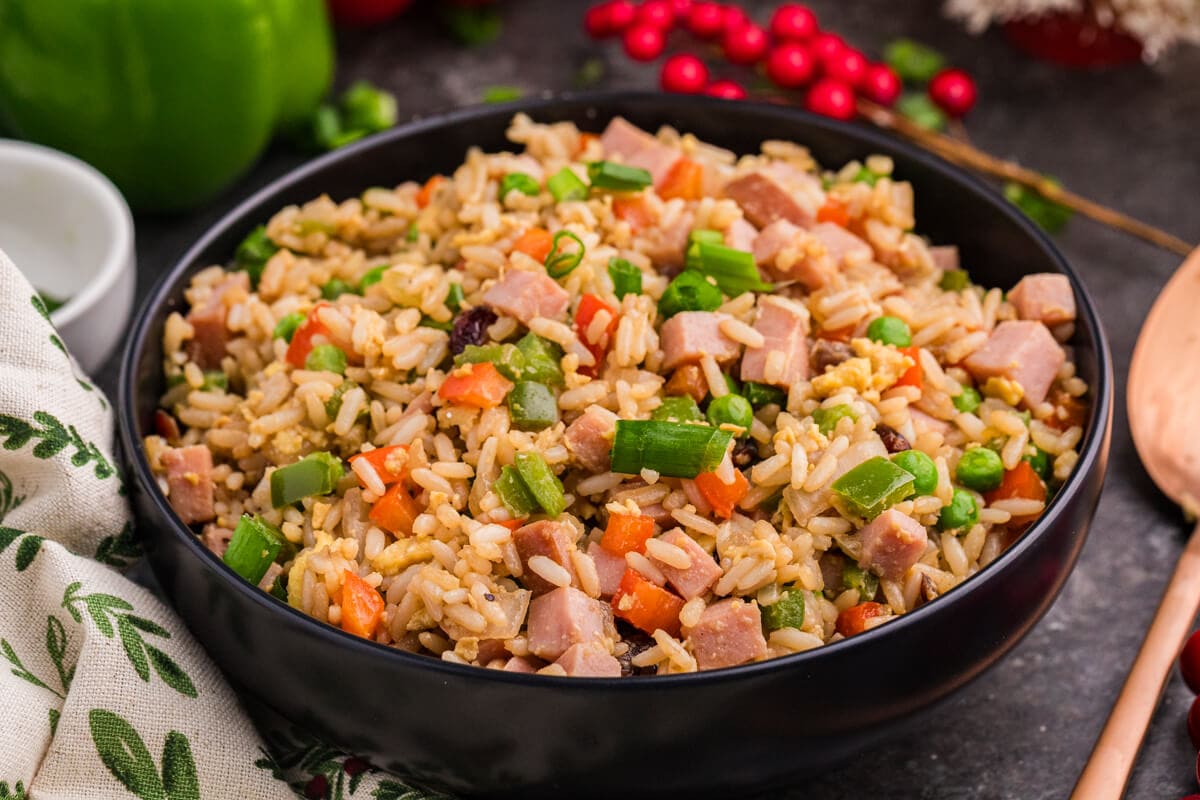 The recipe in a black bowl.