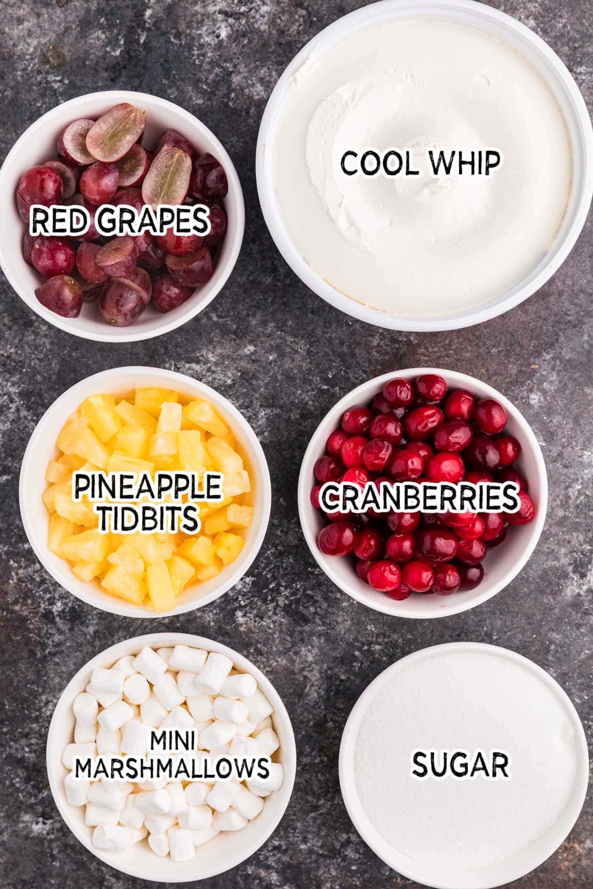 Ingredients on a dark background.