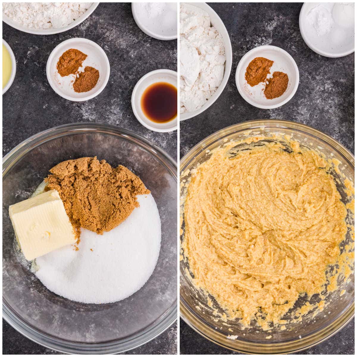 Collage of making the recipe in a bowl.