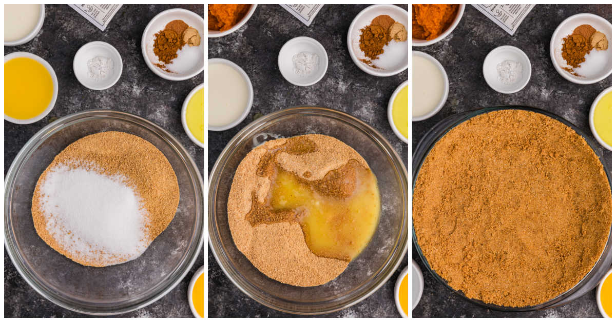 Collage of making the crust.