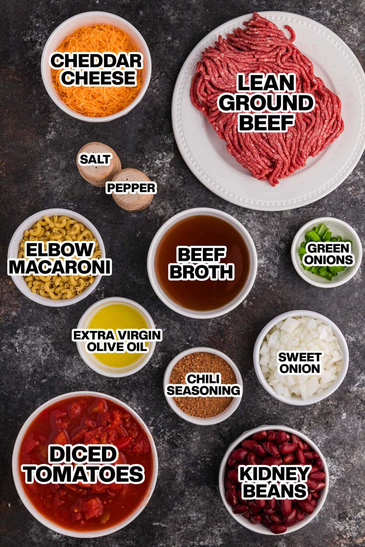 Ingredients on a dark background.