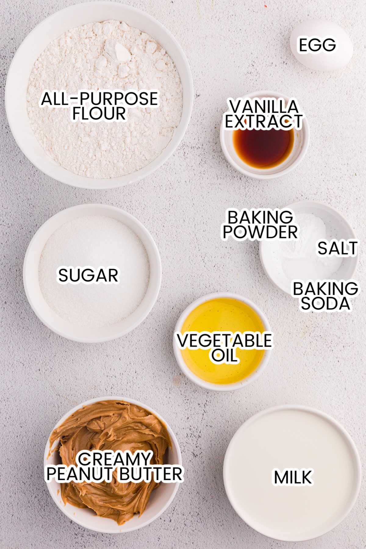 Ingredients on a white background.