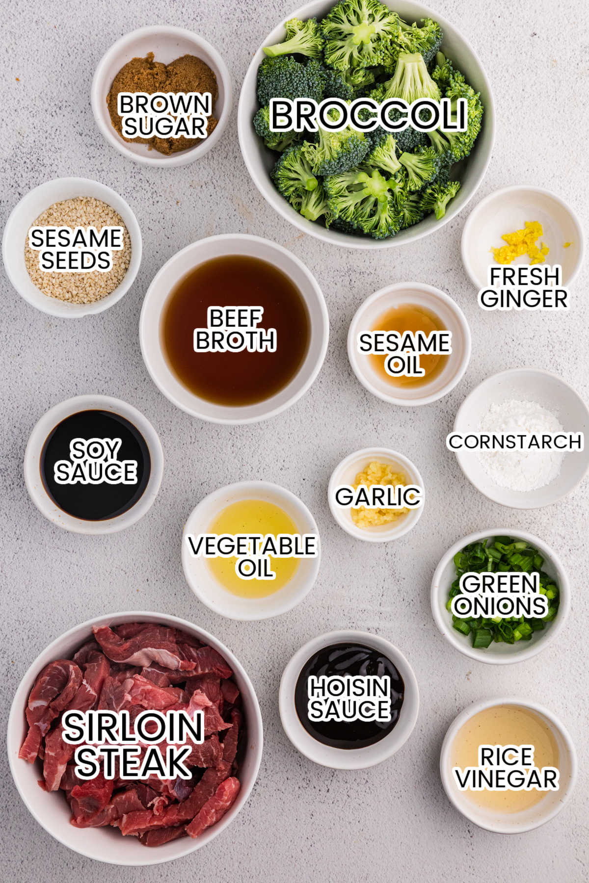 Ingredients on a white background.