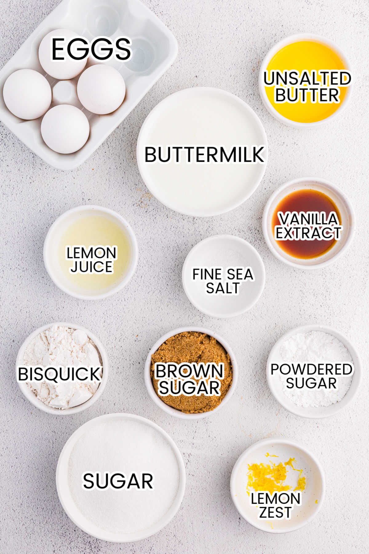 Ingredients on a white background.