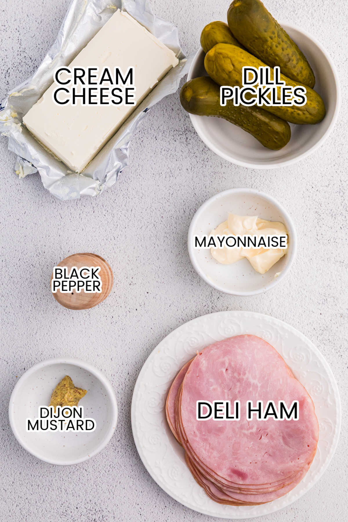 Ingredients on a white background.