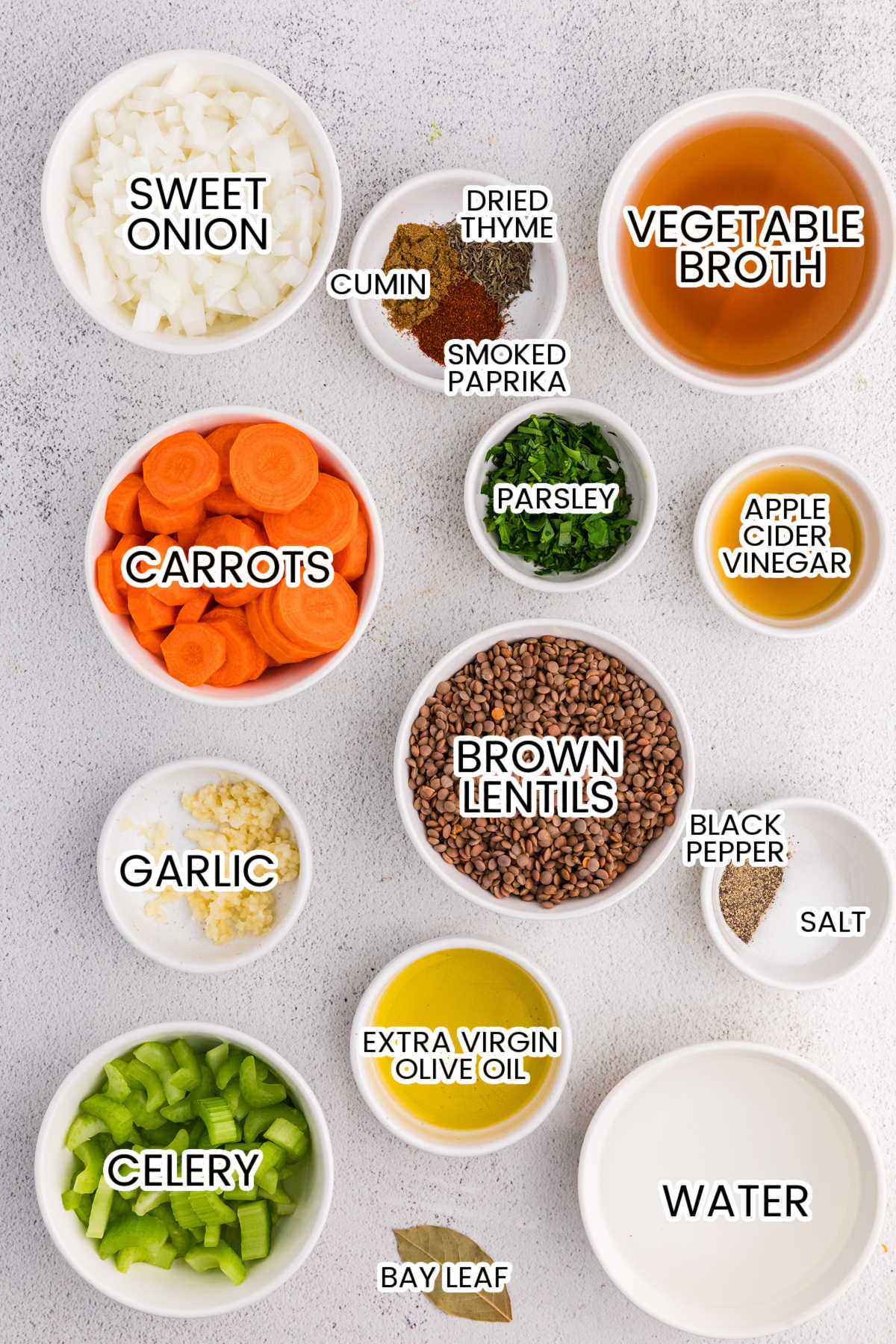 Ingredients on a white background.