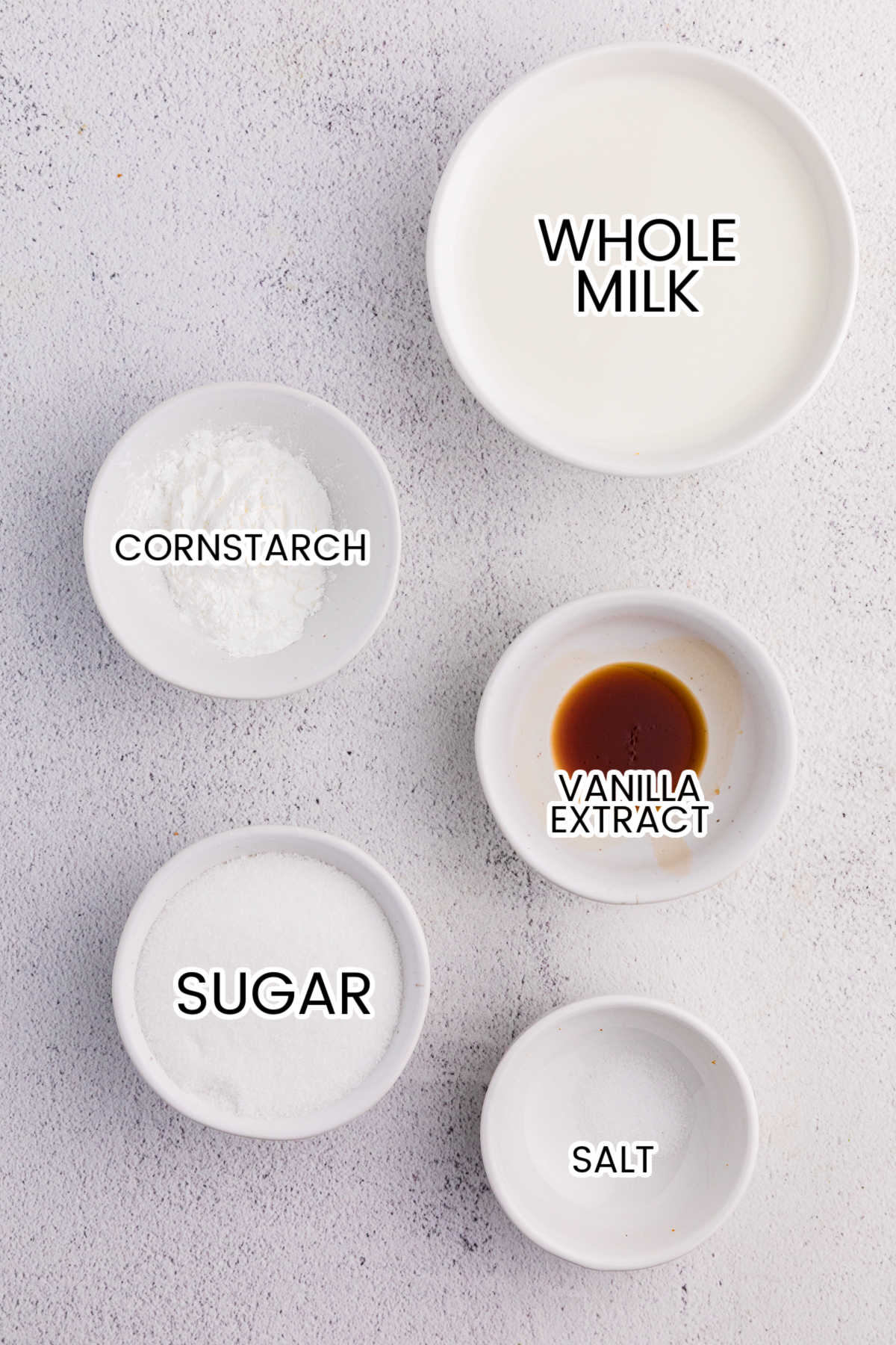 Ingredients on a white background.