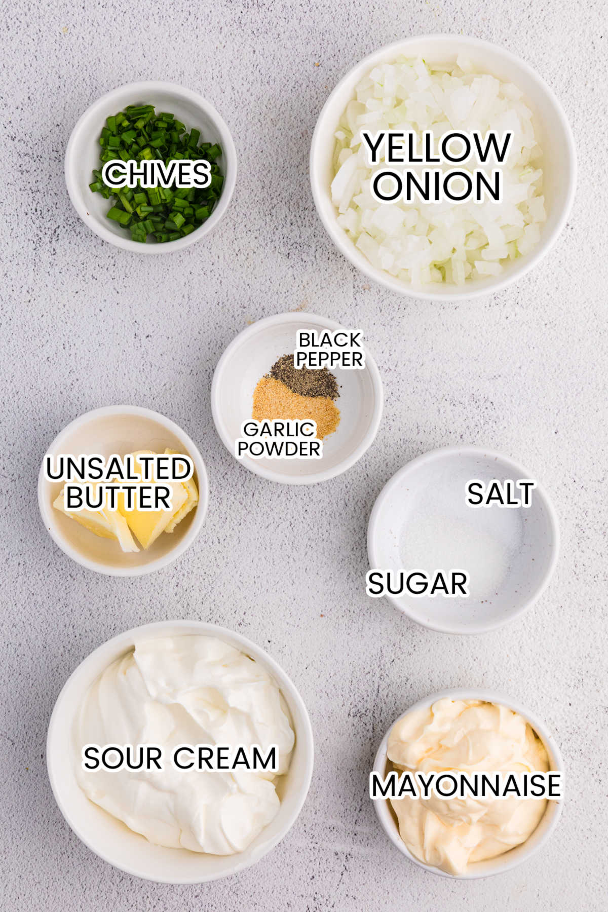 Ingredients on a white background.