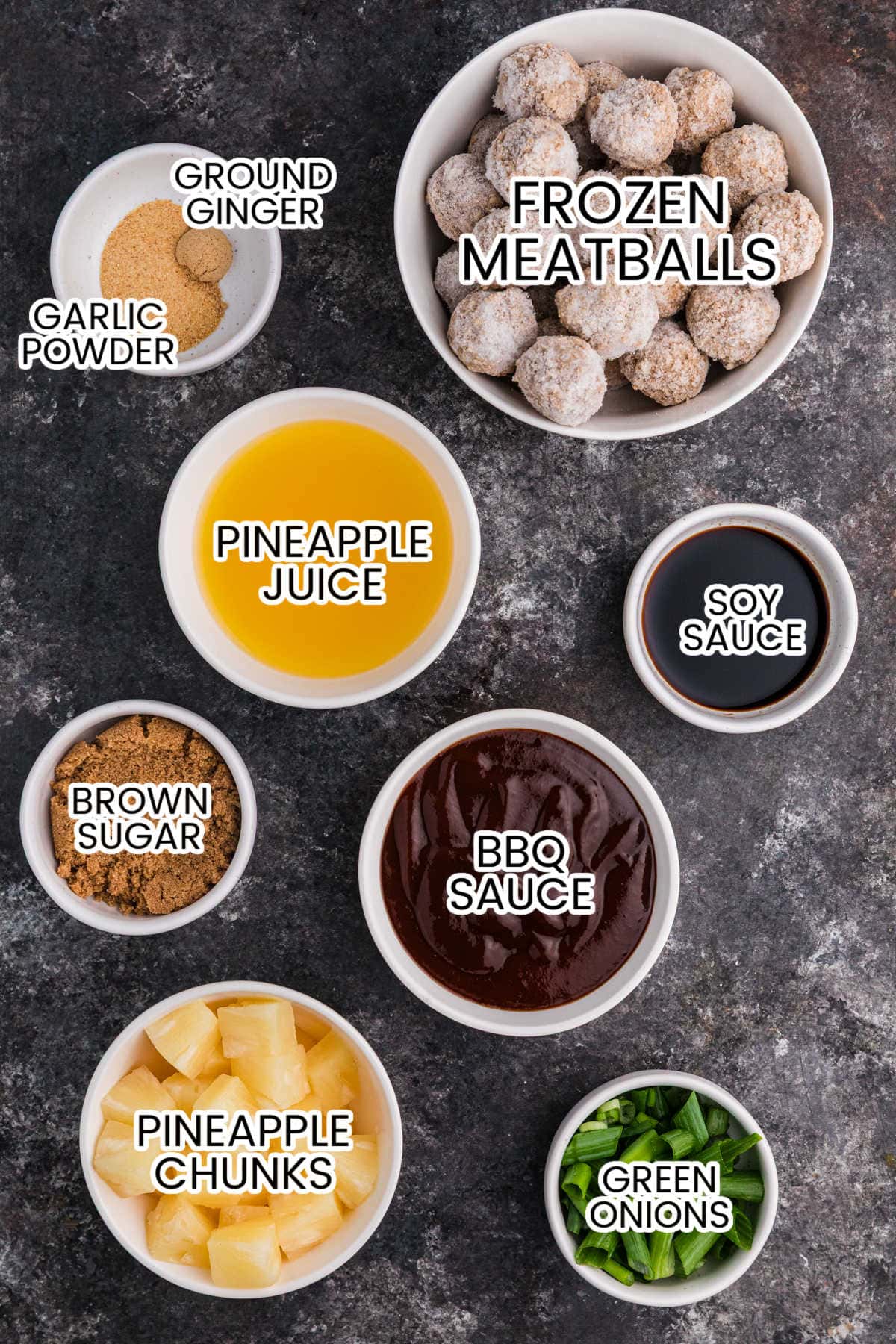 Ingredients on a dark background.